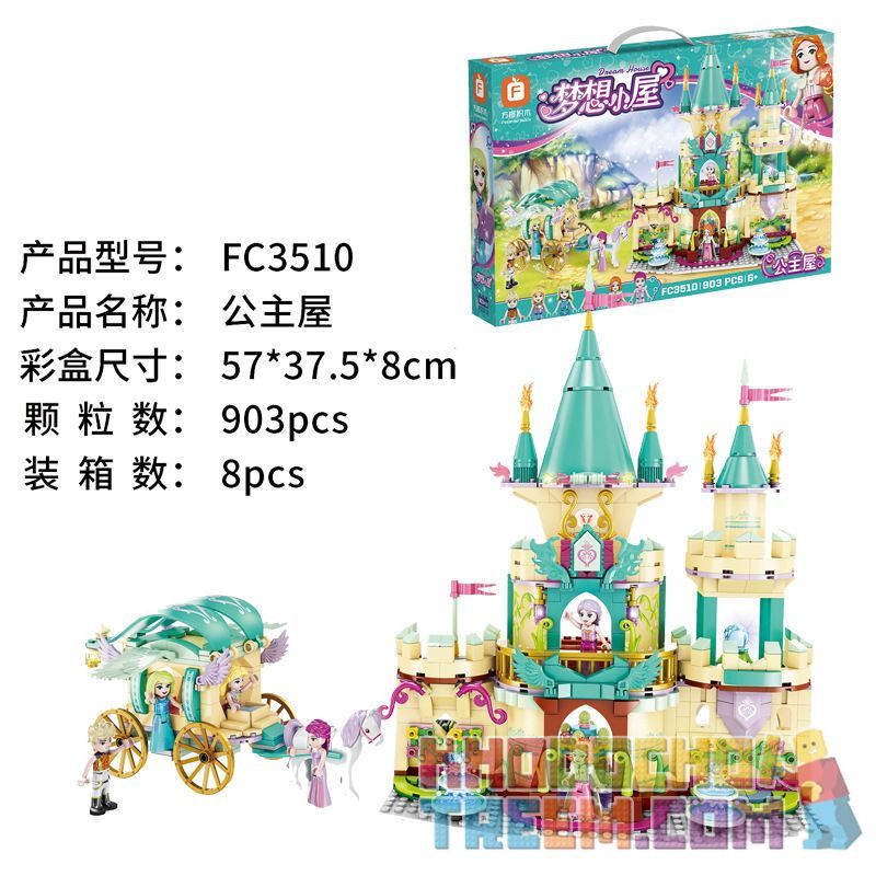 FORANGE FC3510 3510 non Lego NHÀ CÔNG CHÚA bộ đồ chơi xếp lắp ráp ghép mô hình Disney Princess DREAM HOUSE 903 khối