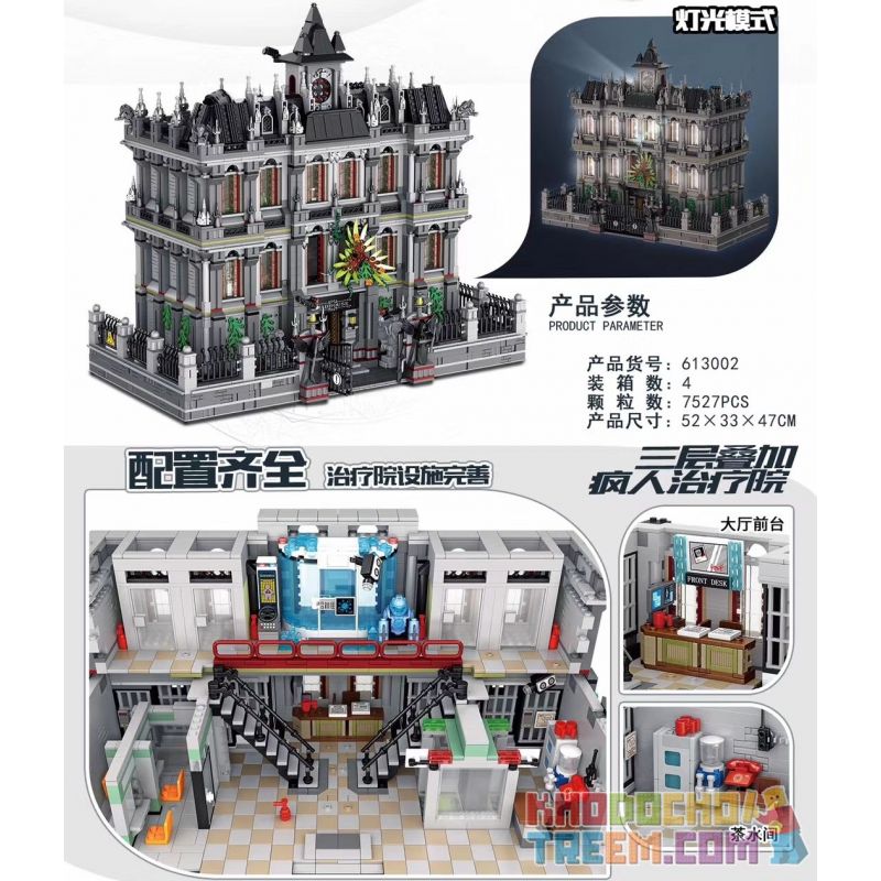 PanlosBrick 613002 Panlos Brick 613002 non  CƠ SỞ ĐIỀU TRỊ ĐIÊN CUỒNG bộ đồ chơi xếp lắp ráp ghép mô hình Creator LUNATIC HOSPITAL Sáng Tạo 7527 khối