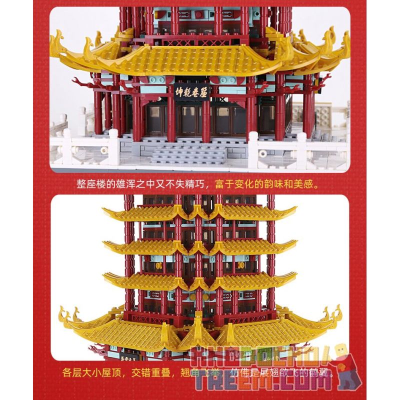 WANGE 6214 non  THÁP HẠC VÀNG Ở VŨ HÁN HỒ BẮC bộ đồ chơi xếp lắp ráp ghép mô hình Creator THE SAINT BASIL'S CATHEDRAL Sáng Tạo 2912 khối