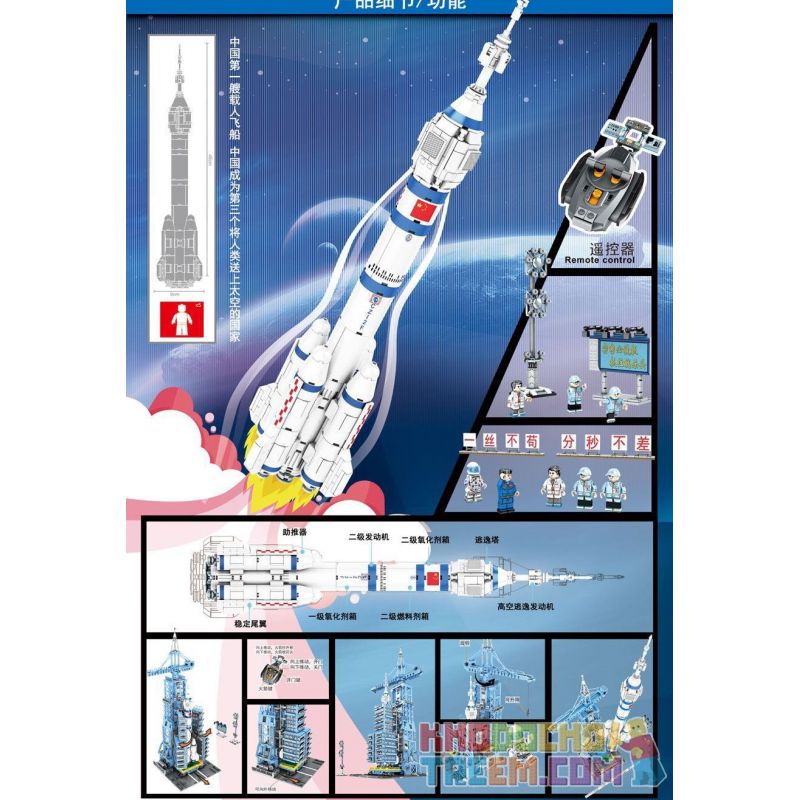 SEMBO 203308 non  CƠ SỞ PHÓNG TÀU VŨ TRỤ CÓ NGƯỜI LÁI ĐIỀU KHIỂN TỪ XA bộ đồ chơi xếp lắp ráp ghép mô hình Space Exploration SPACE FLIGHT Thám Hiểm Không Gian 2221 khối
