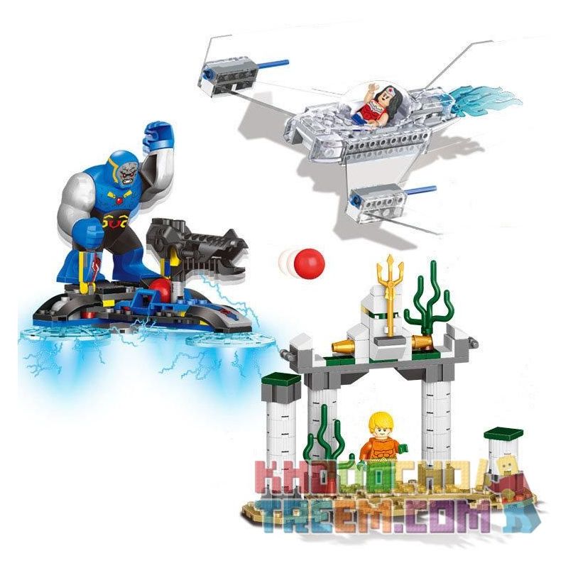 LELE 79036-1 79036-2 79036-3 non Lego 3 SIÊU ANH HÙNG DC AQUAMAN WONDER WOMAN DARKSIDE bộ đồ chơi xếp lắp ráp ghép mô hình Super Heroes HEROES GATHERING Siêu Nhân Anh Hùng 240 khối