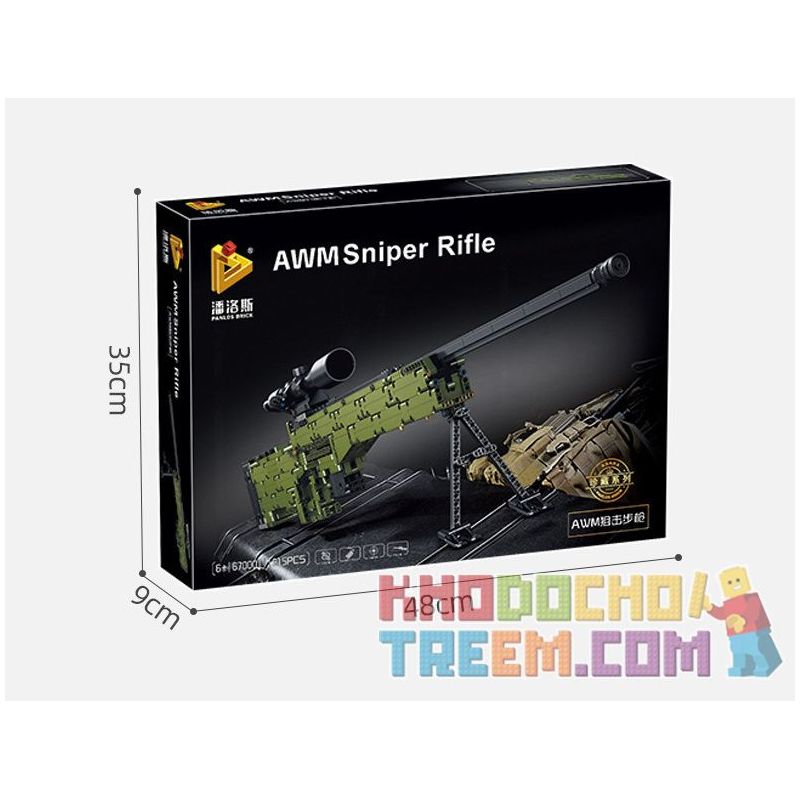PanlosBrick 670001 Panlos Brick 670001 non  SÚNG BẮN TỈA AWM bộ đồ chơi xếp lắp ráp ghép mô hình Military Army AWM SNIPER RIFLE Quân Sự Bộ Đội 1315 khối