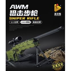 PanlosBrick 670001 Panlos Brick 670001 non  SÚNG BẮN TỈA AWM bộ đồ chơi xếp lắp ráp ghép mô hình Military Army AWM SNIPER RIFLE Quân Sự Bộ Đội 1315 khối