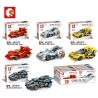 SEMBO 607073 607074 607075 607076 non  4 XE HẠNG SANG THỂ THAO MINI bộ đồ chơi xếp lắp ráp ghép mô hình Speed Champions Racing Cars FAMOUS CAR Đua Xe Công Thức 879 khối