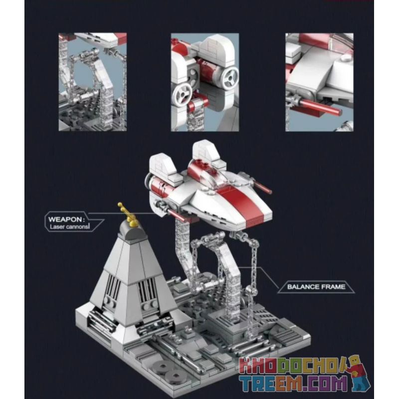 DK 7007 non Lego MÁY BAY CHIẾN ĐẤU A-WING GIMBAL CĂNG THẲNG bộ đồ chơi xếp lắp ráp ghép mô hình Star Wars BALANCE FRAME A-WING STARFIGHTER Chiến Tranh Giữa Các Vì Sao 359 khối