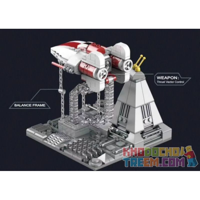DK 7007 non  MÁY BAY CHIẾN ĐẤU A-WING GIMBAL CĂNG THẲNG bộ đồ chơi xếp lắp ráp ghép mô hình Star Wars BALANCE FRAME A-WING STARFIGHTER Chiến Tranh Giữa Các Vì Sao 359 khối