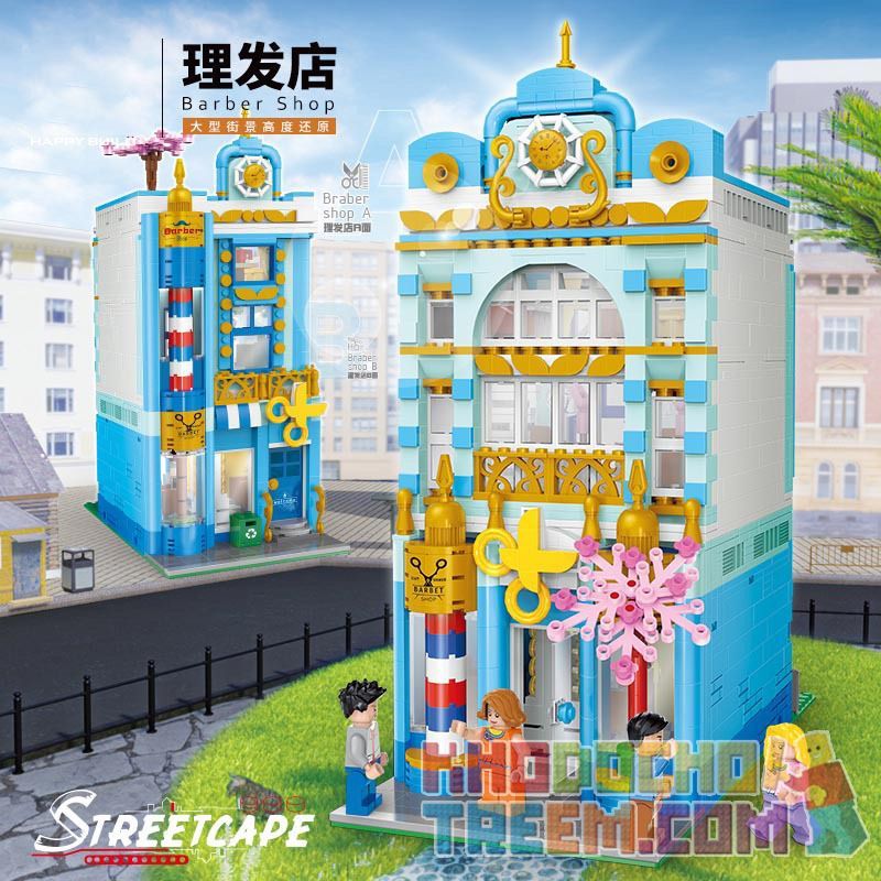 HAPPY BUILD YC-20005 20005 YC20005 non  TIỆM HỚT TÓC bộ đồ chơi xếp lắp ráp ghép mô hình Creator VITAGE MODE Sáng Tạo 1748 khối