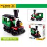 SLUBAN M38 non  4 LOẠI TÀU ĐIỆN NGẦM CỔ ĐIỂN MÀU CAM ĐẦU MÁY XE LỬA XANH TAXI HỒNG KÔNG ĐỎ BUÝT bộ đồ chơi xếp lắp ráp ghép mô hình Creator Sáng Tạo 214 khối