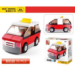 SLUBAN M38 non  4 LOẠI TÀU ĐIỆN NGẦM CỔ ĐIỂN MÀU CAM ĐẦU MÁY XE LỬA XANH TAXI HỒNG KÔNG ĐỎ BUÝT bộ đồ chơi xếp lắp ráp ghép mô hình Creator Sáng Tạo 214 khối