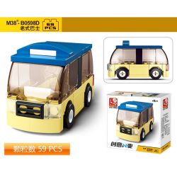 SLUBAN M38 non  4 LOẠI TÀU ĐIỆN NGẦM CỔ ĐIỂN MÀU CAM ĐẦU MÁY XE LỬA XANH TAXI HỒNG KÔNG ĐỎ BUÝT bộ đồ chơi xếp lắp ráp ghép mô hình Creator Sáng Tạo 214 khối