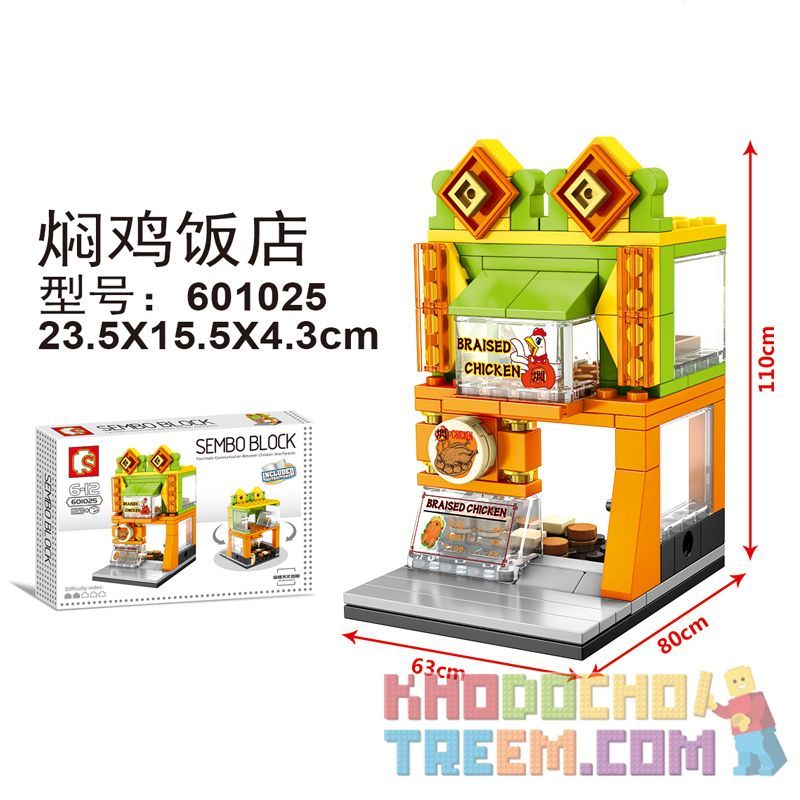 SEMBO 601025 Xếp hình kiểu Lego MINI MODULAR Mini Street View Braised Chicken Restaurant Nhà Hàng Gà Kho 123 khối SEMBO 601025 Xếp hình kiểu Lego MINI MODULAR Mini Street View Braised Chicken Restaurant Nhà Hàng Gà Kho 123 khối