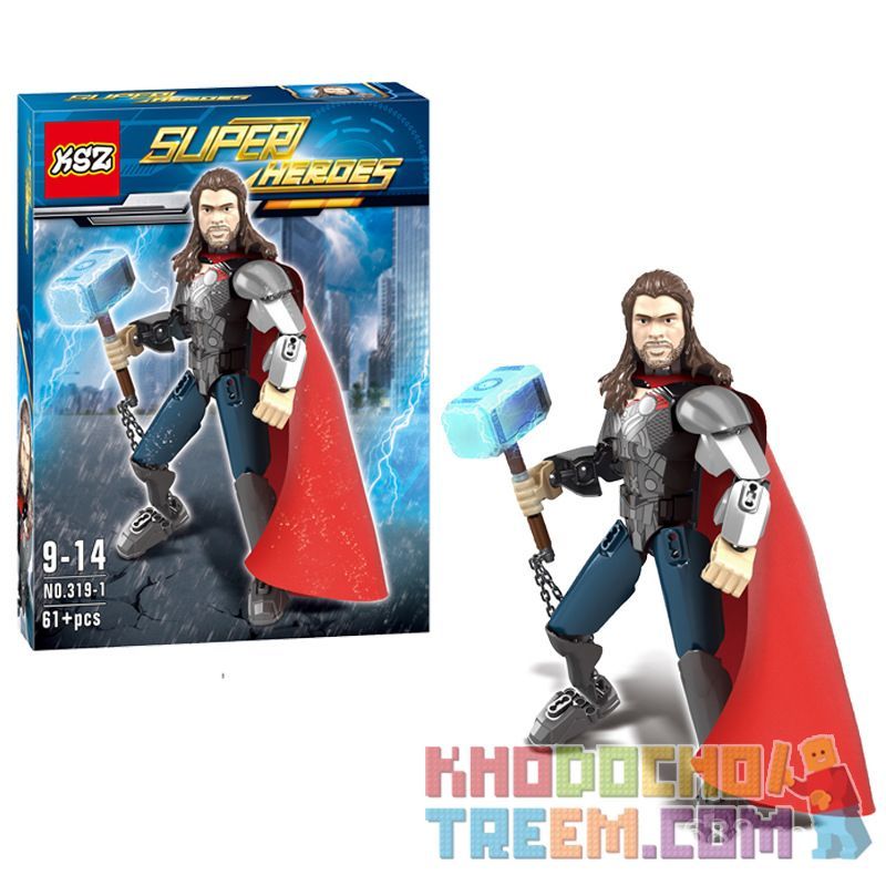 XSZ KSZ 319-1 Xếp hình kiểu Lego TECHNIC Super Heroes Thần sấm 61 khối XSZ KSZ 319-1 Xếp hình kiểu Lego TECHNIC Super Heroes Thần sấm 61 khối