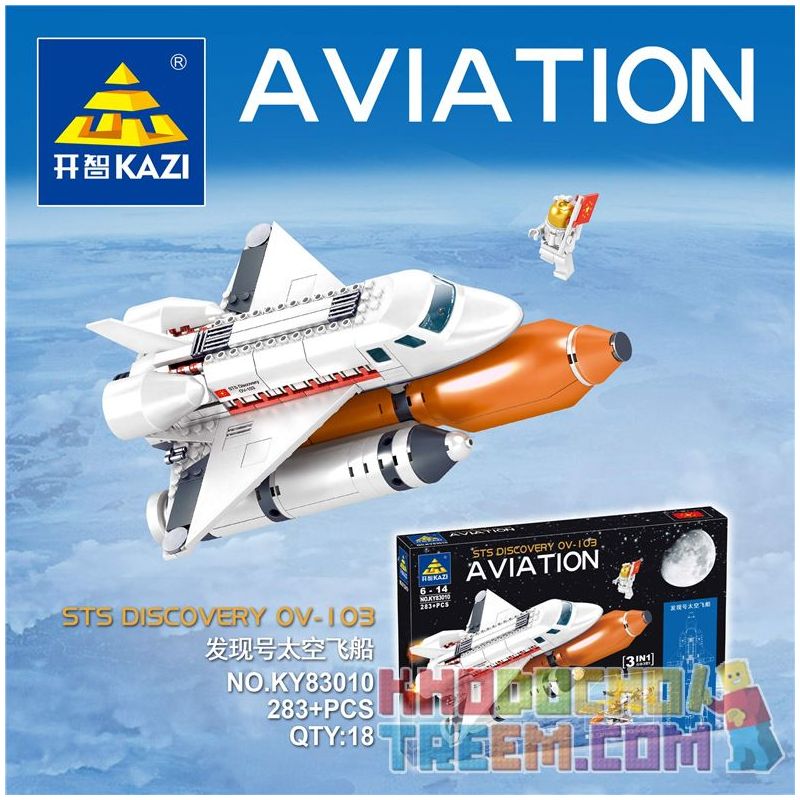 Kazi KY83010 83010 Xếp hình kiểu Lego CITY STS DISCOVERY OV-103 AVIATION Discovery Spaceship Khám Phá Tàu Vũ Trụ 283 khối Kazi KY83010 83010 Xếp hình kiểu Lego CITY STS DISCOVERY OV-103 AVIATION Discovery Spaceship Khám Phá Tàu Vũ Trụ 283 khối