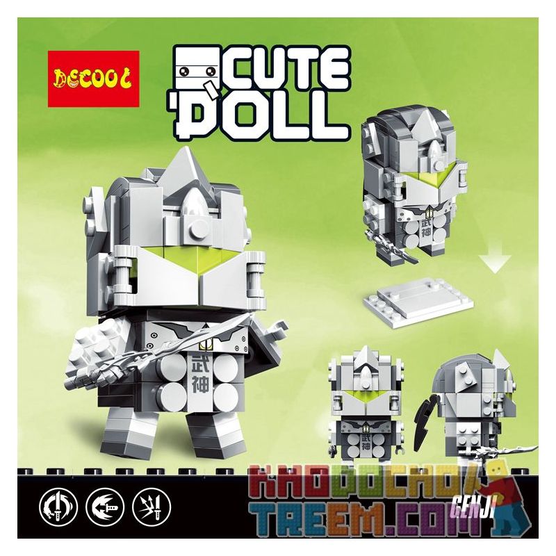 JISI 6858 non Lego GỐC bộ đồ chơi xếp lắp ráp ghép mô hình Brickheadz CUTEDOLL GENJI Nhân Vật Đầu To 139 khối