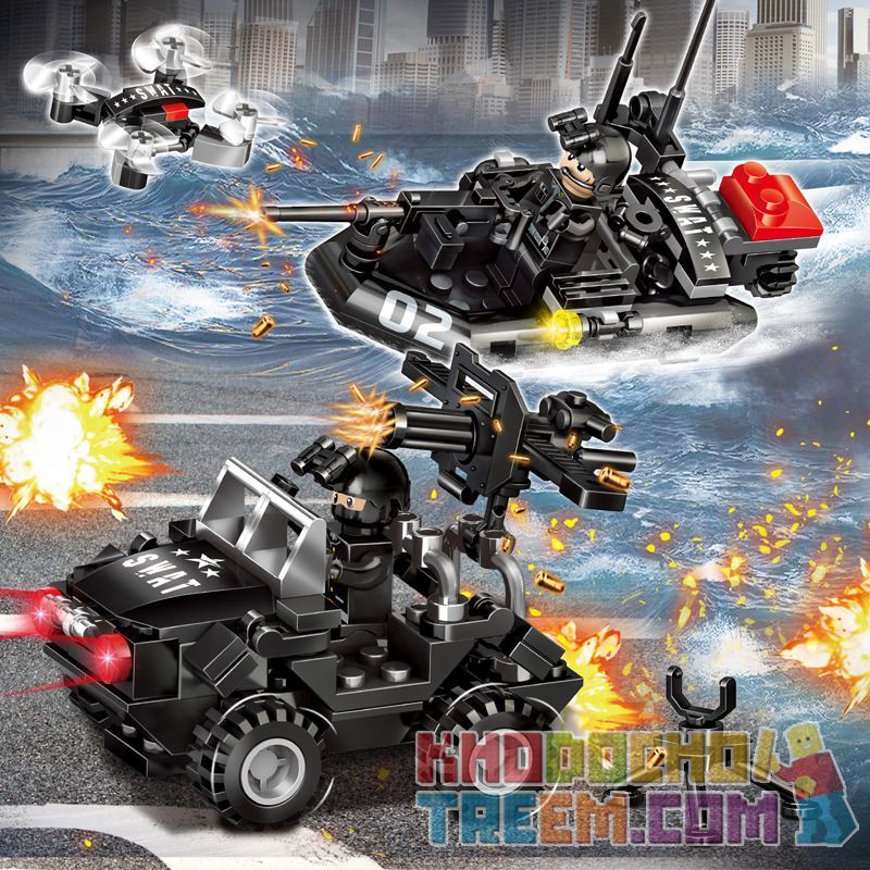 ZHEGAO QL0152 0152 non  TRANG BỊ ĐẦY ĐỦ ĐỂ BẢO VỆ HÒA BÌNH 8 PHONG CÁCH bộ đồ chơi xếp lắp ráp ghép mô hình Super Police Force Siêu Cảnh Sát 597 khối