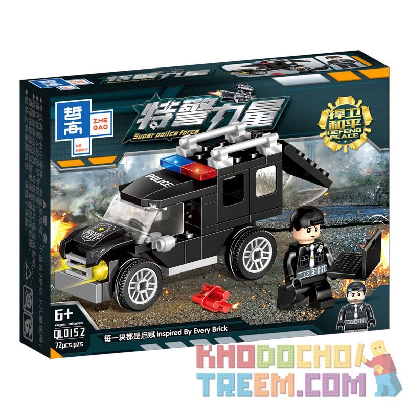 ZHEGAO QL0152 0152 non  TRANG BỊ ĐẦY ĐỦ ĐỂ BẢO VỆ HÒA BÌNH 8 PHONG CÁCH bộ đồ chơi xếp lắp ráp ghép mô hình Super Police Force Siêu Cảnh Sát 597 khối