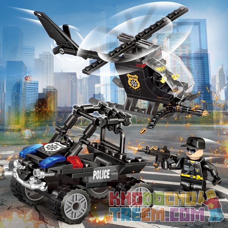 ZHEGAO QL0152 0152 non  TRANG BỊ ĐẦY ĐỦ ĐỂ BẢO VỆ HÒA BÌNH 8 PHONG CÁCH bộ đồ chơi xếp lắp ráp ghép mô hình Super Police Force Siêu Cảnh Sát 597 khối