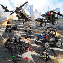 ZHEGAO QL0152 0152 non  TRANG BỊ ĐẦY ĐỦ ĐỂ BẢO VỆ HÒA BÌNH 8 PHONG CÁCH bộ đồ chơi xếp lắp ráp ghép mô hình Super Police Force Siêu Cảnh Sát 597 khối