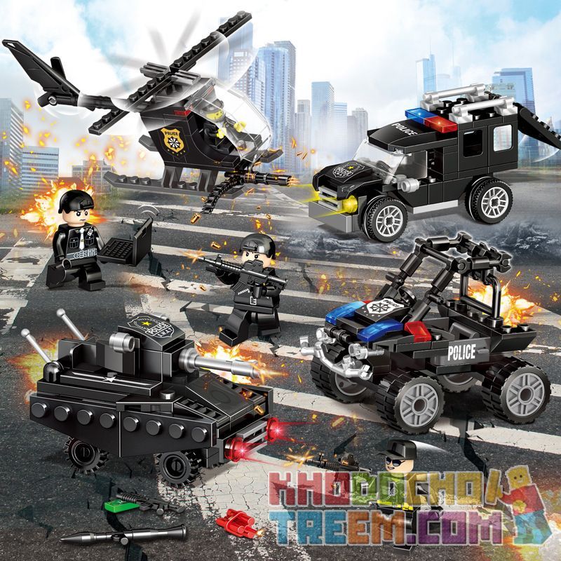 ZHEGAO QL0152 0152 non  TRANG BỊ ĐẦY ĐỦ ĐỂ BẢO VỆ HÒA BÌNH 8 PHONG CÁCH bộ đồ chơi xếp lắp ráp ghép mô hình Super Police Force Siêu Cảnh Sát 597 khối
