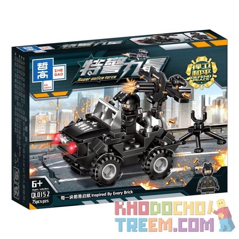 ZHEGAO QL0152 0152 non  TRANG BỊ ĐẦY ĐỦ ĐỂ BẢO VỆ HÒA BÌNH 8 PHONG CÁCH bộ đồ chơi xếp lắp ráp ghép mô hình Super Police Force Siêu Cảnh Sát 597 khối