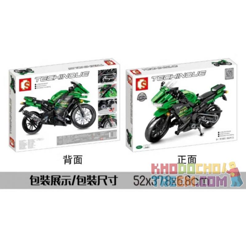 SEMBO 701805 non  KAKAWAKASAKI NARREN 400. bộ đồ chơi xếp lắp ráp ghép mô hình  TECHINQUE KAWASAKI NINJA 400 Kỹ Thuật Công Nghệ Cao Mô Hình Phương Tiện 862 khối