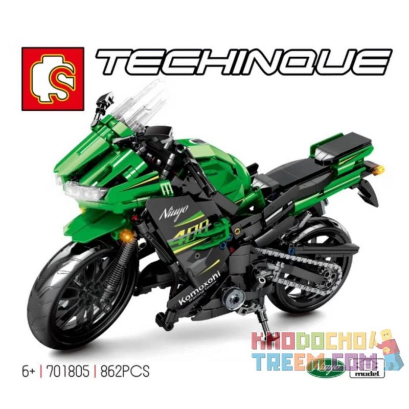 SEMBO 701805 non  KAKAWAKASAKI NARREN 400. bộ đồ chơi xếp lắp ráp ghép mô hình  TECHINQUE KAWASAKI NINJA 400 Kỹ Thuật Công Nghệ Cao Mô Hình Phương Tiện 862 khối