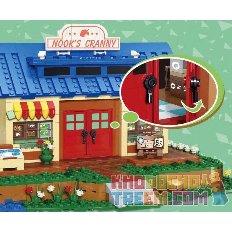 SUPER 18K K103 non  NHÀ NGHỈ ĐỘNG VẬT RỪNG bộ đồ chơi xếp lắp ráp ghép mô hình Movie & Game ANIMAL CROSSING Phim Và Trò Chơi 1225 khối