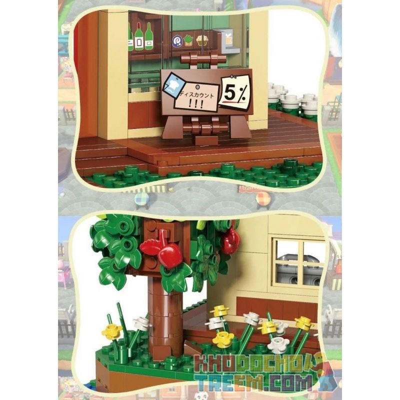 SUPER 18K K103 non  NHÀ NGHỈ ĐỘNG VẬT RỪNG bộ đồ chơi xếp lắp ráp ghép mô hình Movie & Game ANIMAL CROSSING Phim Và Trò Chơi 1225 khối