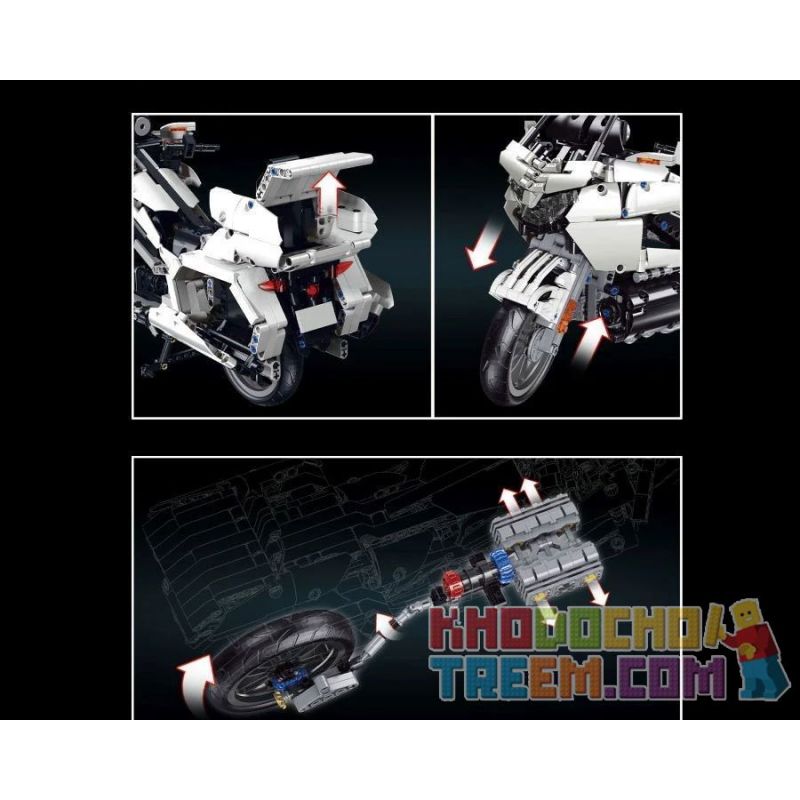 MouldKing 23001 Mould King 23001 REBRICKABLE MOC-29381 29381 MOC29381 SHENZHEN RAEL ENTERTAINMENT K113 TA GAOLE T3041 3041 non  2018 HONDA GOLD WING GL1800 7 tỷ lệ 1:7 bộ đồ chơi xếp lắp ráp ghép mô hình  2018 HONDA GOLD WING GL1800 (1:7) Kỹ Thuật Công Nghệ Cao Mô Hình Phương Tiện 1282 khối