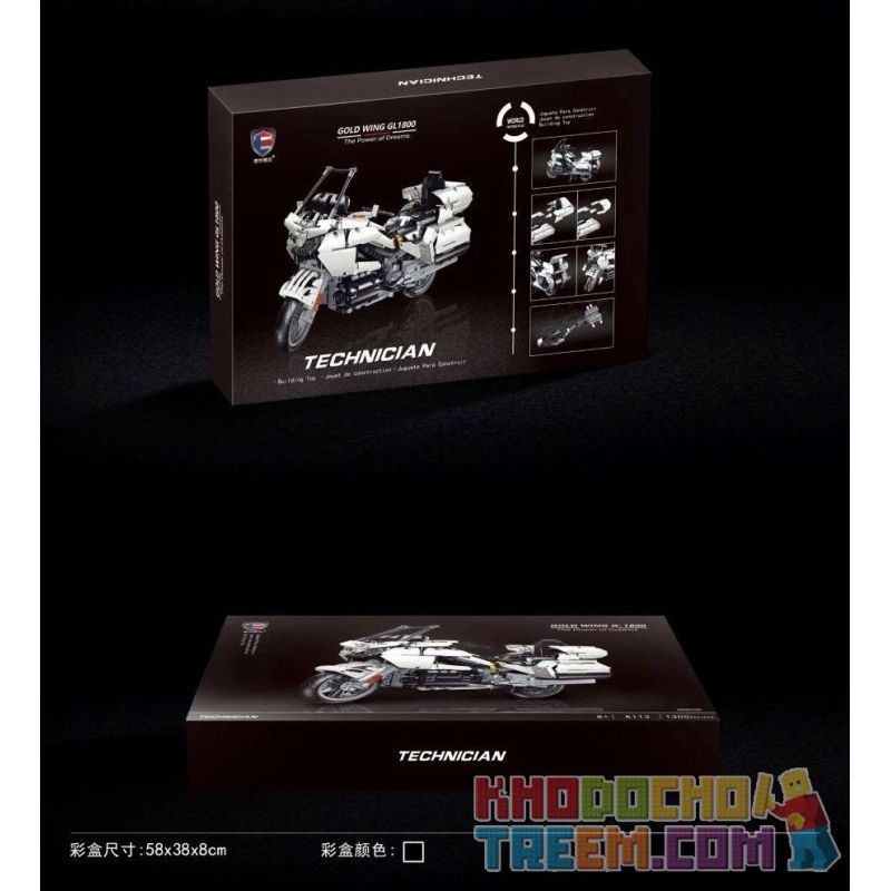 MouldKing 23001 Mould King 23001 REBRICKABLE MOC-29381 29381 MOC29381 SHENZHEN RAEL ENTERTAINMENT K113 TA GAOLE T3041 3041 non  2018 HONDA GOLD WING GL1800 7 tỷ lệ 1:7 bộ đồ chơi xếp lắp ráp ghép mô hình  2018 HONDA GOLD WING GL1800 (1:7) Kỹ Thuật Công Nghệ Cao Mô Hình Phương Tiện 1282 khối