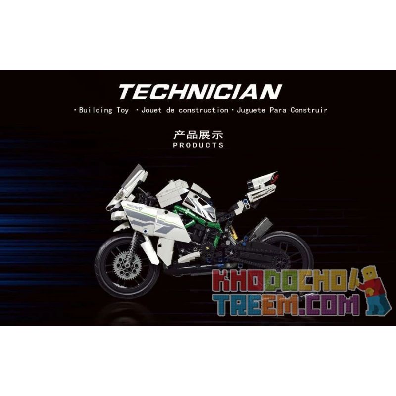 GBL KY1053 1053 QIZHILE 85001 85002 SHENZHEN RAEL ENTERTAINMENT K112 50007 non  KAWASAKI H2R. bộ đồ chơi xếp lắp ráp ghép mô hình  KAWASAKI H2 SUPER MOTOR Kỹ Thuật Công Nghệ Cao Mô Hình Phương Tiện 800 khối