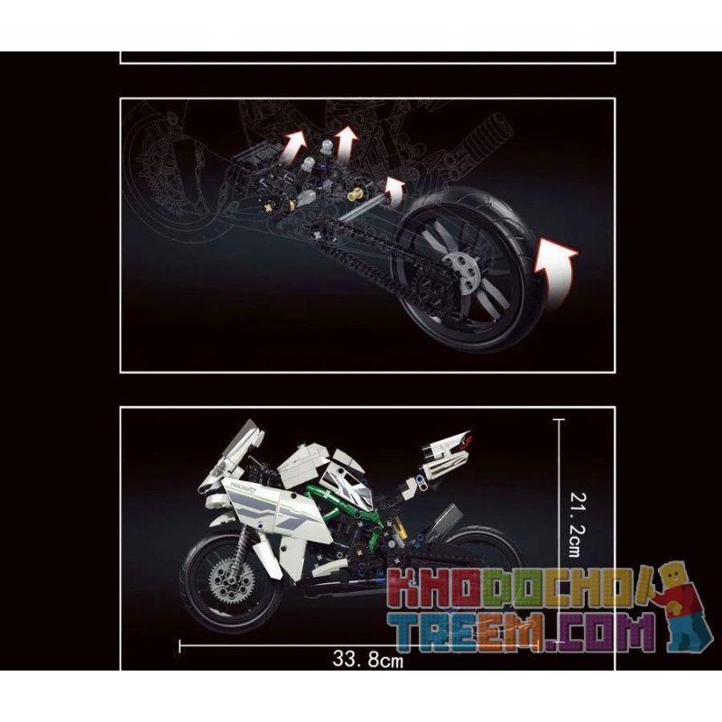 GBL KY1053 1053 QIZHILE 85001 85002 SHENZHEN RAEL ENTERTAINMENT K112 50007 non  KAWASAKI H2R. bộ đồ chơi xếp lắp ráp ghép mô hình  KAWASAKI H2 SUPER MOTOR Kỹ Thuật Công Nghệ Cao Mô Hình Phương Tiện 800 khối