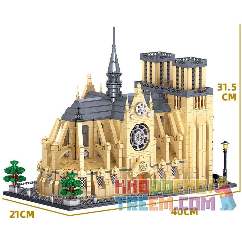 ZHEGAO QL0964 0964 non  NHÀ THỜ ĐỨC BÀ bộ đồ chơi xếp lắp ráp ghép mô hình Creator CATHÉDRALE NOTRE DAME DE PARIS Sáng Tạo 2541 khối