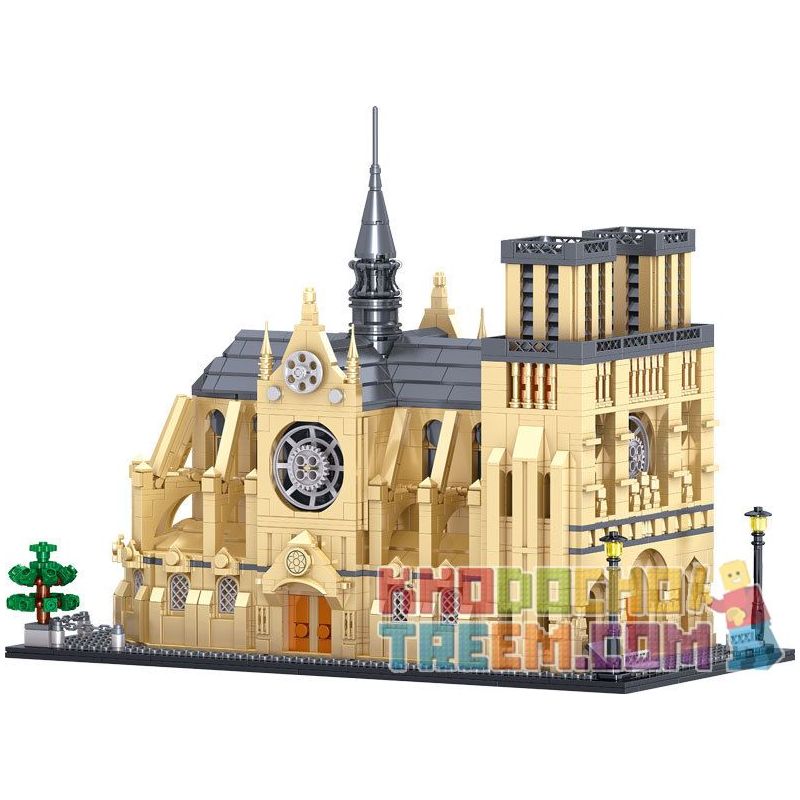 ZHEGAO QL0964 0964 non  NHÀ THỜ ĐỨC BÀ bộ đồ chơi xếp lắp ráp ghép mô hình Creator CATHÉDRALE NOTRE DAME DE PARIS Sáng Tạo 2541 khối