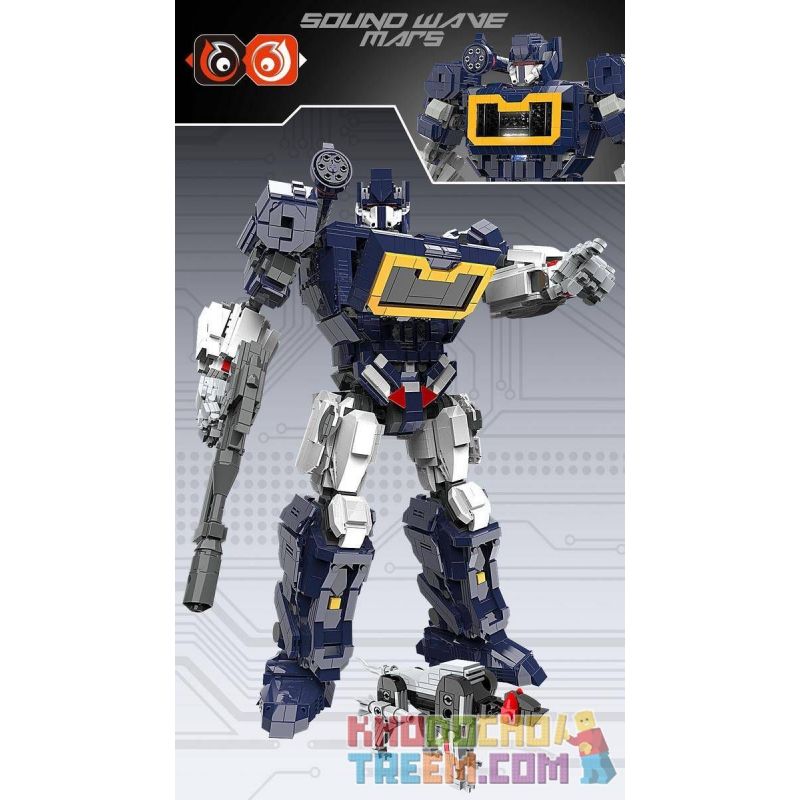 66 2 non  SÓNG ÂM THANH bộ đồ chơi xếp lắp ráp ghép mô hình Movie & Game SOUNDWAVE Phim Và Trò Chơi 3100 khối