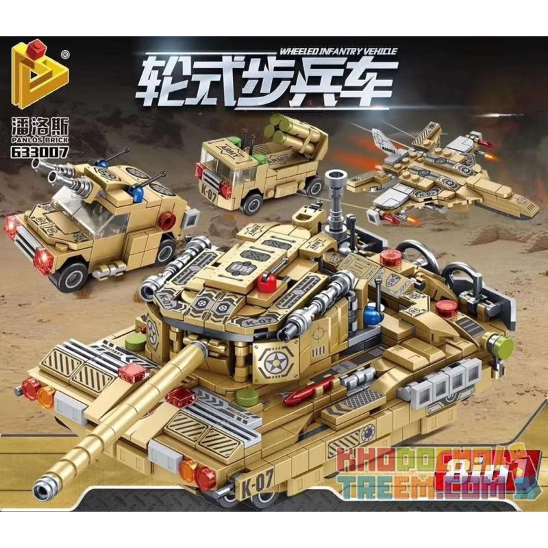 PanlosBrick 633007 Panlos Brick 633007 non Lego XE BỘ BINH BÁNH LỐP 8 TỔ HỢP bộ đồ chơi xếp lắp ráp ghép mô hình Military Army WHEELD INFANTRY VEHICLE Quân Sự Bộ Đội