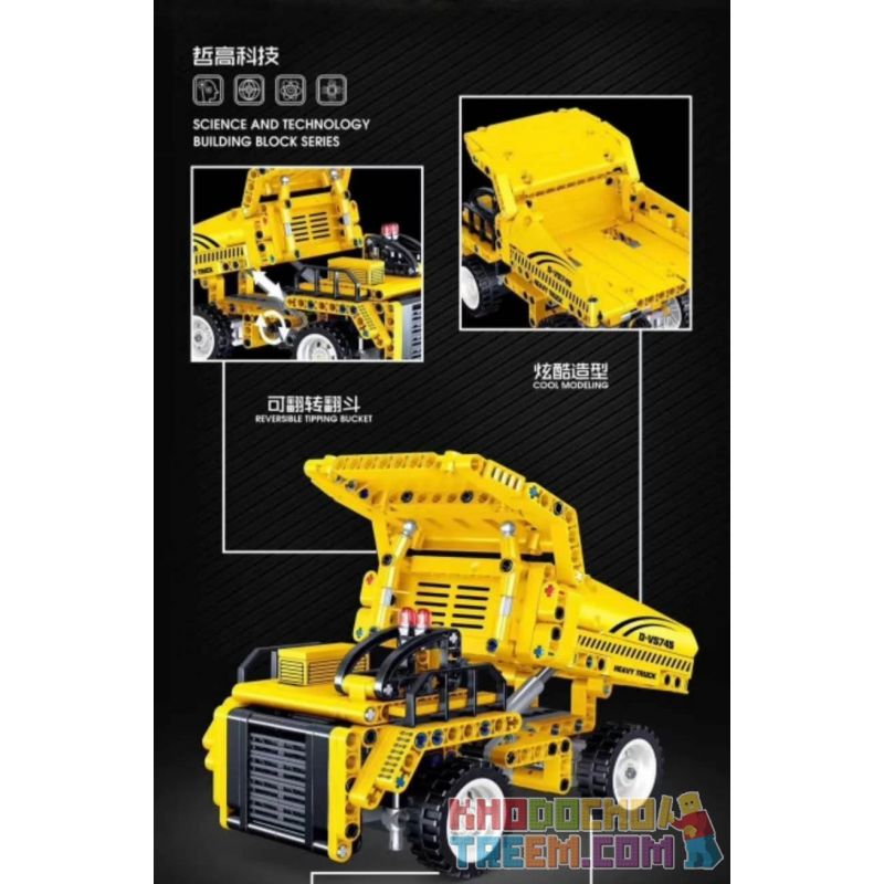 ZHEGAO QL0428 0428 non Lego XE TẢI TỰ ĐỔ bộ đồ chơi xếp lắp ráp ghép mô hình Technic Kỹ Thuật Công Nghệ Cao Mô Hình Phương Tiện 375 khối