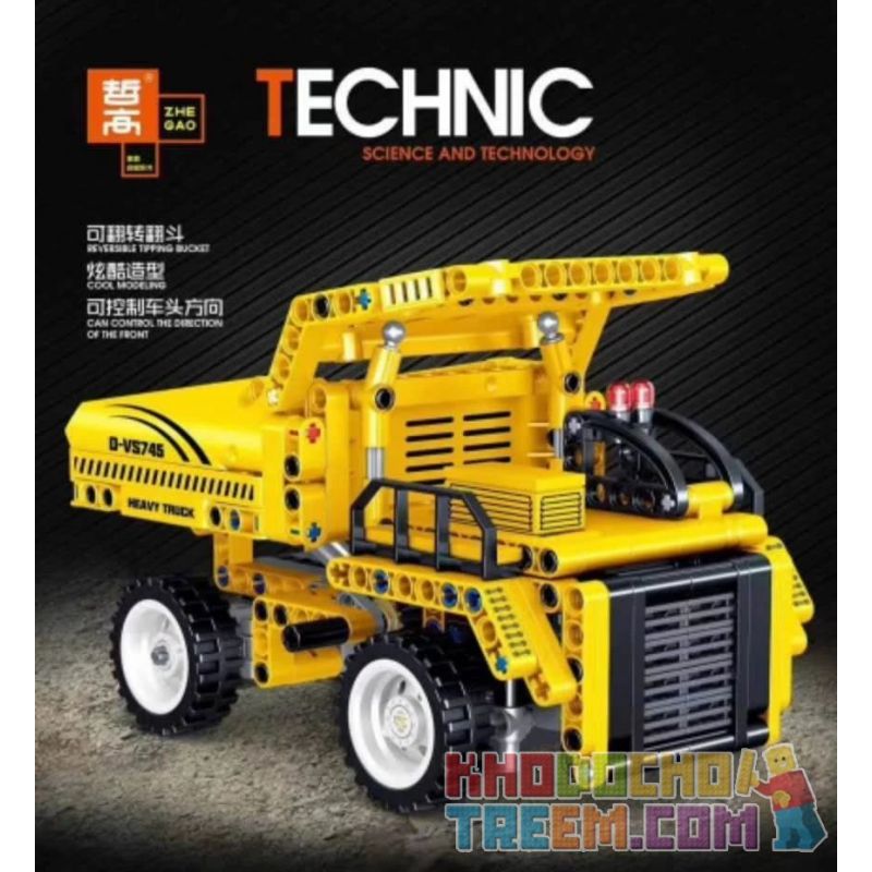 ZHEGAO QL0428 0428 non  XE TẢI TỰ ĐỔ bộ đồ chơi xếp lắp ráp ghép mô hình  Kỹ Thuật Công Nghệ Cao Mô Hình Phương Tiện 375 khối