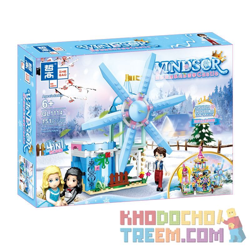 ZHEGAO QL1114-1 1114-1 QL1114-2 1114-2 QL1114-3 1114-3 QL1114-4 1114-4 non  LÂU ĐÀI TƯỞNG TƯỢNG BỐN TRONG MỘT bộ đồ chơi xếp lắp ráp ghép mô hình  WINDSOR Các Bạn Gái 619 khối
