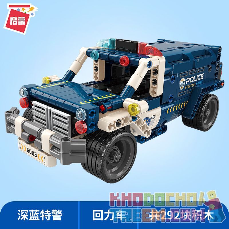 Enlighten 6003 Qman 6003 non Lego CẢNH SÁT ĐẶC NHIỆM MÀU XANH ĐẬM LÙI XE bộ đồ chơi xếp lắp ráp ghép mô hình Technic MODEL POWER Kỹ Thuật Công Nghệ Cao Mô Hình Phương Tiện 292 khối