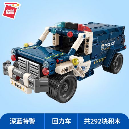Enlighten 6003 Qman 6003 non  CẢNH SÁT ĐẶC NHIỆM MÀU XANH ĐẬM LÙI XE bộ đồ chơi xếp lắp ráp ghép mô hình  MODEL POWER Kỹ Thuật Công Nghệ Cao Mô Hình Phương Tiện 292 khối
