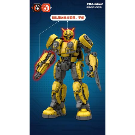 66 3 non  CON ONG bộ đồ chơi xếp lắp ráp ghép mô hình Movie & Game BUMBLEBEE Phim Và Trò Chơi 3500 khối