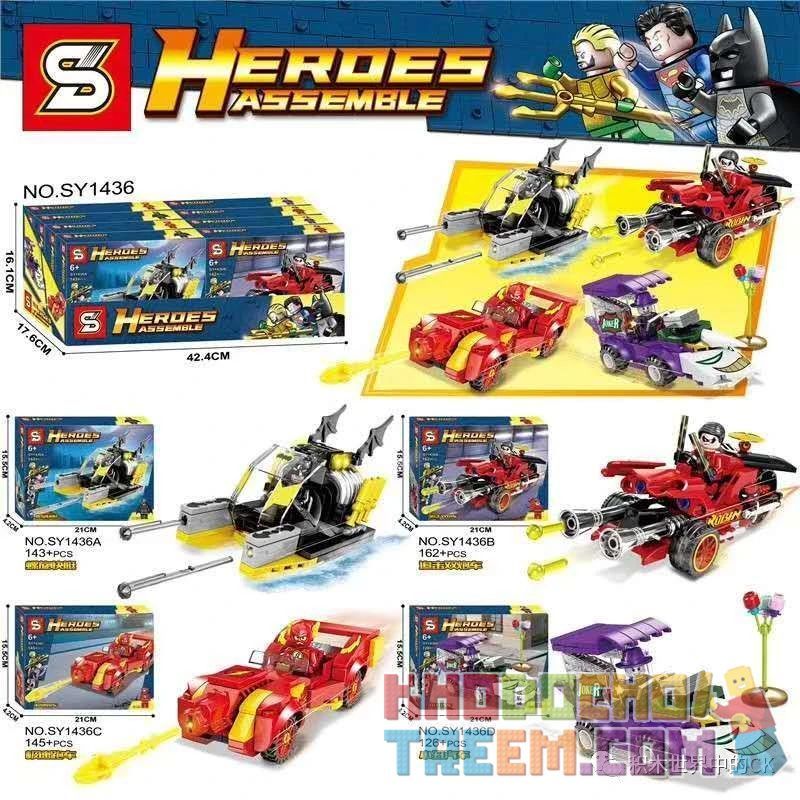 SHENG YUAN SY SY1436A 1436A SY1436B 1436B SY1436C 1436C SY1436D 1436D non Lego XE ANH HÙNG DC 4 LOẠI THUYỀN CAO TỐC DƠI PHÁO KÉP TRUY ĐUỔI THỂ THAO THẦN HỀ bộ đồ chơi xếp lắp ráp ghép mô hình Super Heroes HEROES ASSEMBLE Siêu Nhân Anh Hùng 576 khối