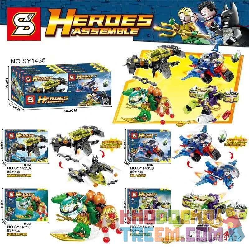 SHENG YUAN SY SY1435A 1435A SY1435B 1435B SY1435C 1435C SY1435D 1435D non Lego XE ANH HÙNG DC 4 LOẠI CÁNH DƠI CHIẾN XA SIÊU NHÂN TÀU LẶN BIỂN VUA MÁY BAY CHÚ HỀ bộ đồ chơi xếp lắp ráp ghép mô hình Super Heroes HEROES ASSEMBLE Siêu Nhân Anh Hùng 337 khối