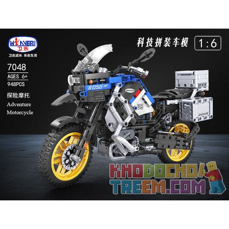 Winner 7048 non Lego MÔ TÔ MẠO HIỂM BMW R1250 GS HP 6 tỷ lệ 1:6 bộ đồ chơi xếp lắp ráp ghép mô hình Technic TECHINQUE ADVENTURE MOTORCYCLE Kỹ Thuật Công Nghệ Cao Mô Hình Phương Tiện 948 khối