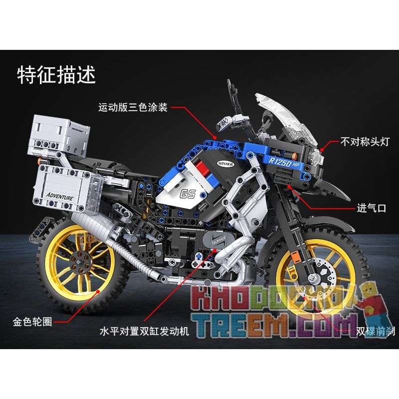 Winner 7048 non  MÔ TÔ MẠO HIỂM BMW R1250 GS HP 6 tỷ lệ 1:6 bộ đồ chơi xếp lắp ráp ghép mô hình  TECHINQUE ADVENTURE MOTORCYCLE Kỹ Thuật Công Nghệ Cao Mô Hình Phương Tiện 948 khối