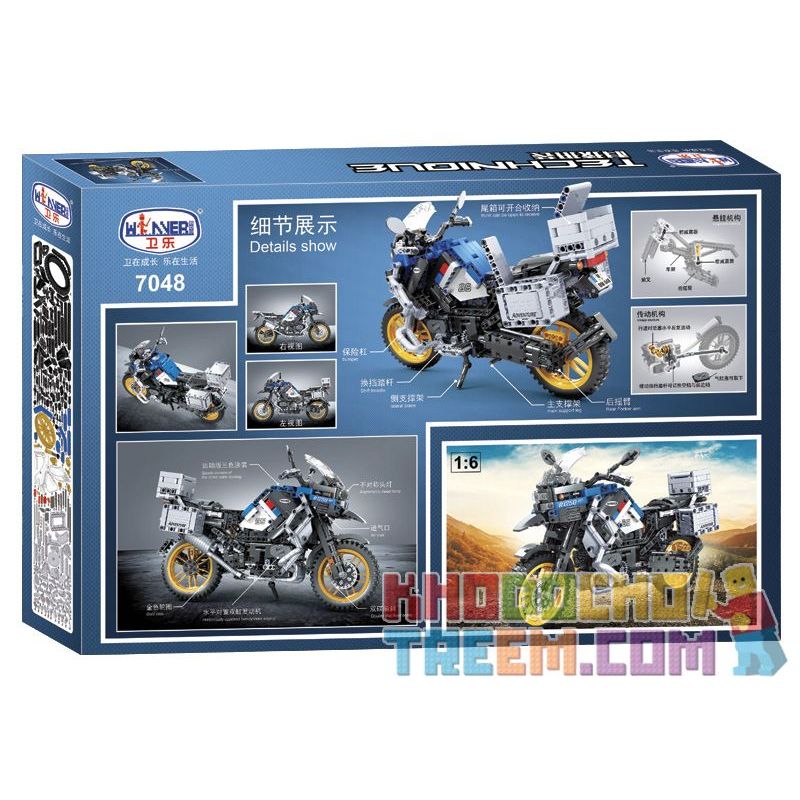 Winner 7048 non  MÔ TÔ MẠO HIỂM BMW R1250 GS HP 6 tỷ lệ 1:6 bộ đồ chơi xếp lắp ráp ghép mô hình  TECHINQUE ADVENTURE MOTORCYCLE Kỹ Thuật Công Nghệ Cao Mô Hình Phương Tiện 948 khối