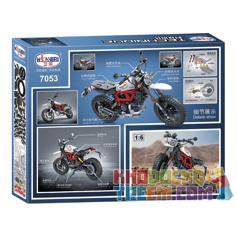 Winner 7053 non  LEO NÚI MÔ TÔ 1 6 tỷ lệ 1:6 bộ đồ chơi xếp lắp ráp ghép mô hình  TECHINQUE SCRAMBLER MOTORCYCLE Kỹ Thuật Công Nghệ Cao Mô Hình Phương Tiện 611 khối