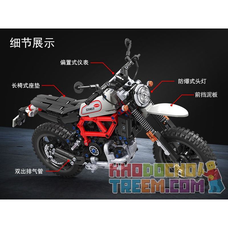 Winner 7053 non  LEO NÚI MÔ TÔ 1 6 tỷ lệ 1:6 bộ đồ chơi xếp lắp ráp ghép mô hình  TECHINQUE SCRAMBLER MOTORCYCLE Kỹ Thuật Công Nghệ Cao Mô Hình Phương Tiện 611 khối