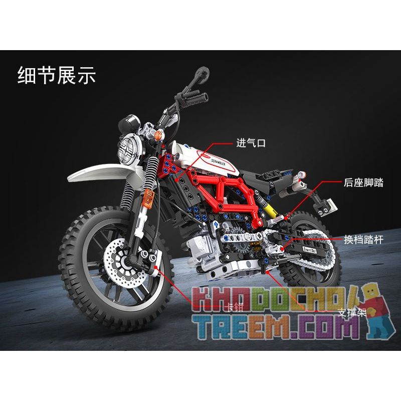 Winner 7053 non  LEO NÚI MÔ TÔ 1 6 tỷ lệ 1:6 bộ đồ chơi xếp lắp ráp ghép mô hình  TECHINQUE SCRAMBLER MOTORCYCLE Kỹ Thuật Công Nghệ Cao Mô Hình Phương Tiện 611 khối